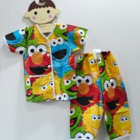 Baju Tidur Anak Perempuan Laki Laki Unisex Elmo Katun Piyama Setelan