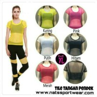 BAJU SENAM TILE TANGAN PENDEK JARING TILE BAJU ZUMBA NTS04