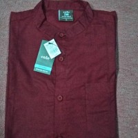 Kemeja Hem Baju Pria Casual Formal Modern Cole Merah Marun Maron M