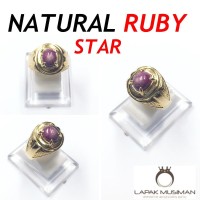 CINCIN NATURAL RUBY STAR - SUPER KLEP - GARANSI NATURAL