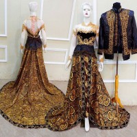 KEBAYA EKOR BATIK COUPLE BAJU PENGANTIN FREE ROK & SELOP 2 PASANG