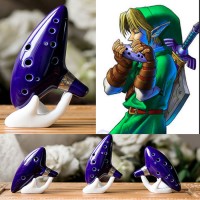Alat Musik Tiup Flute Replika Zelda Ocarina Bahan Keram BARU