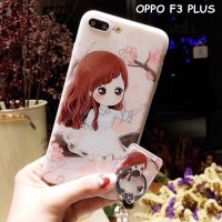 Case Handphone Unik Dan Lucu FOR OPPO F3 PLUS - BEAUTY GIRL WITH STAND