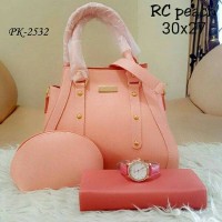 Tas Paket Murah Tas Wanita Terbaru Tas Pesta Lokal Jam Tangan Peach