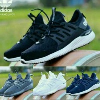 Sepatu Adidas Alphabounce hitam putih murah keren sekolah kerja ringan