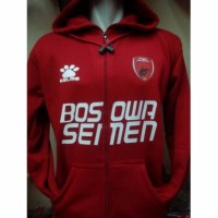 Jual Promo JAKET SWEATER HOODIE BASEBALL BOLA PSM MAKASSAR MERAH Berkualit Murah