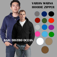 Jual Jaket Hoodie Zipper Polos Biru Navy Kualitas Distro Murah