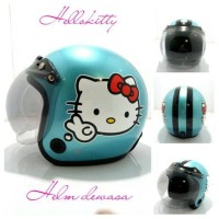 Helm Bogo Retro Klasik SNI MTR Hello Kitty Hijau