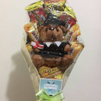 Jual Bouquet snack Yellow+ boneka wisuda teddy bear brown Murah