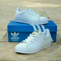 Sepatu Adidas Superstar Putih Polos full White Grade Ori Sneakers