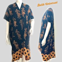 Jual KAFTAN BATIK Wayang Hitam. Batik Wanita Modern Dress. Tunik KF008 Murah