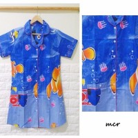 Jual Piyama Finding Nemo Blue / Baju Tidur Karakter / Daster Katun Jepang Murah