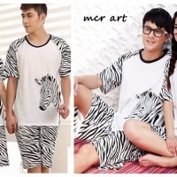 Jual Couple Zebra Black and White / Baju Tidur / Piyama Karakter / Setelan Murah