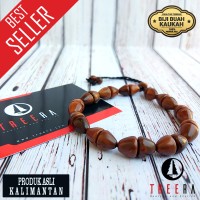 Gelang Original Kesehatan Kayu Kaukah Kokka Biji Kopi Coklat asli