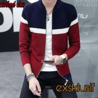 jaket pria style bomber cotton rajut halus quality premium
