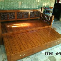 BANGKU BALE-BALE DUA SUSUN MINIMALIS JATI-SOFA-KURSI TAMU
