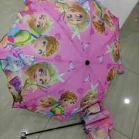 Jual Payung Lipat 3 Motif Karakter Hellokitty, Frozen, Barbie Murah