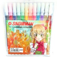 Jual Spidol Snowman Set 12 Warna/ Marker 12 Colors Murah