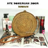 Jual Bohemian Bag 20cm brown/tas selempang/ate/rotan/etnik/unik/bali Murah
