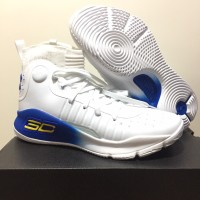 Sepatu Basket Under Armour Curry 4 White Blue Putih Biru