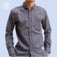 Jual Kemeja FLANEL Pria Murah dan Bagus Abu Abu Garis Merah Murah