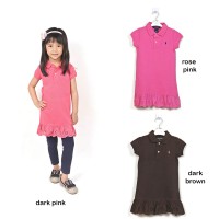 BAJU GAUN DRESS POLO BROKAT ANAK REMAJA PEREMPUAN CASUAL BRANDED ORI