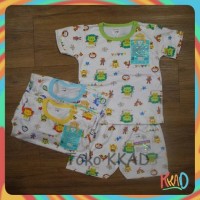 pakaian/baju bayi setelan pendek oblong libby size S, M, L