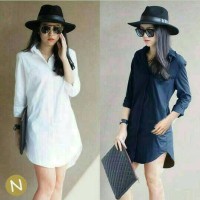 Jual GF - KEMEJA PUTIH KATUN ADEM /DRESS NAVY KATUN RAYON ADEM Murah
