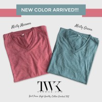 Jual Kaos Polos V-Neck Slim Fit Katun Combed 30S Murah