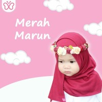 Jilbab Hijab Anak Pashmina Instan Merah Marun