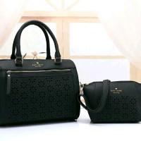 Tas KATE SPADE Flowers Set 2 in 1 Black Series JJ F5011