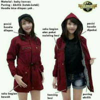 jaket parka wanita bahan baby canvas