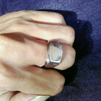 CINCIN PRIA SILVER MONEL POLOS /RING SIMPLE PUNK BIKER LELAKI