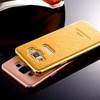 SAMSUNG A5/ A 5 2015 EHOLO KULIT CASING ALUMUNIUM BUMPER LEATHER CASE