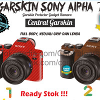 Garskin Kamera Sony a7/a7s/a7r - Wood/Carbon Merah Free Custom Gambar