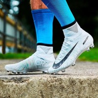 Sepatu Bola Nike Mercurial Superfly V Ronaldo FG White Blue