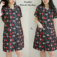 Baju Tidur Wanita Setelan Daster Black Mickey Head