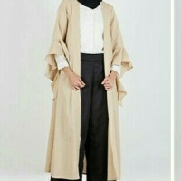 hijabenka - Runa Long outer cream by Nrh x Nabillia