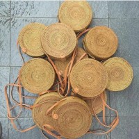 Jual Tas Rotan Bulat Lining/ Dalaman Kain Ukuran 20cm x 20cm x 7cm Murah