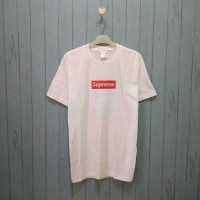 Kaos / tshirt / baju supreme logo box white red premium