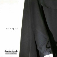Gamis al buraq dan khimar bilqis jetblack by elmika hijrah