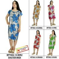 (BPTOO2-12Z) DASTER MIDI LENGAN PENDEK BATIK/DRESS/PIYAMA/BAJU TIDUR