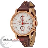Jam Tangan Wanita Merk Fossil De Cuero Type : ES 3616 Baterai