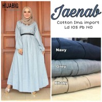 Baju Gamis Long Dress Maxi Wanita Muslim katun ima polos jaenab XL