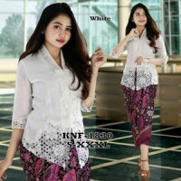 stelan kebaya encim putih baru