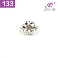 Cincin Emas putih Zircon Perhiasan imitasi 18k Yaxiya Jewelry 133