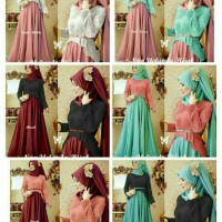 Gamis abaya brokat pesta Queena +pashmina