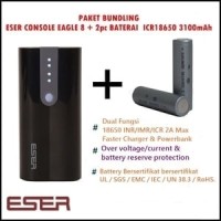 Jual Eser Charger Baterai 18650 & Powerbank Console Eagle 8 + 2pc 3100mAh Murah