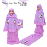 MUKENA ANAK BORDIR HELLO KITTY UNGU MUDA L PROMO