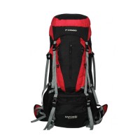 Tas Gunung Ransel Carrier Hiking Cozmeed Raptor Pro 60L Hitam Merah